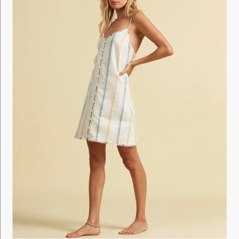 Billabong White Striped Mini Dress